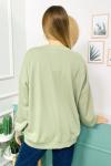 158896 B Yaka Oversize Sardonsuz Sweatshirt
